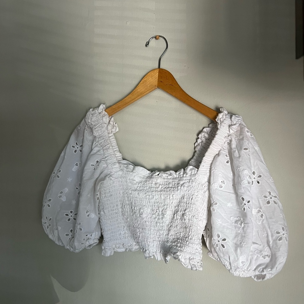 For Love & Lemons Off the Shoulder Top White